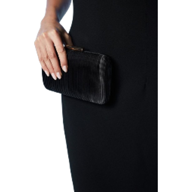 Brooke Satin Clutch Bag - Black - One Size