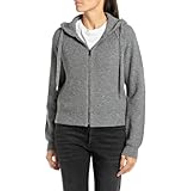 Grey Cropped Hooded Jumper (S)