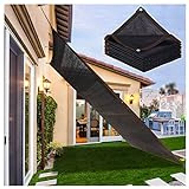 Jolan Skuggnät för pergola, skuggskydd för växter, solskydd skuggnät svart, 90 % skuggsegel, skuggnät med genomföringar, för utomhus, trädgård, uteplats, balkong, växthus, svart-3 x 3 m (9,8 x 9,8 fot)