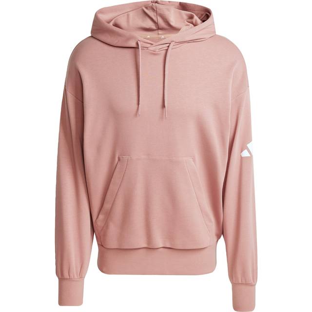 adidas Performance – Essentials – Lerbrun och vit huvtröja i fransk frotté med ledig passform och 3-ränders logga-Orange
