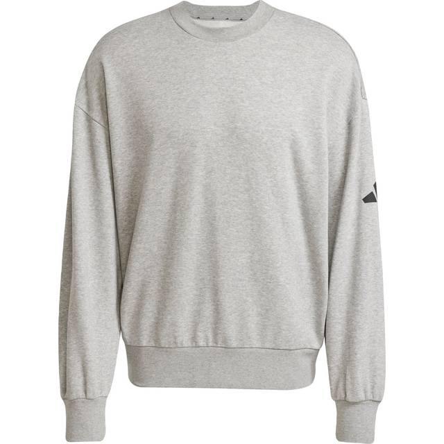adidas Performance – Essentials – Gråmelerad sweatshirt med ledig passform och 3-ränders logga-Grå/a