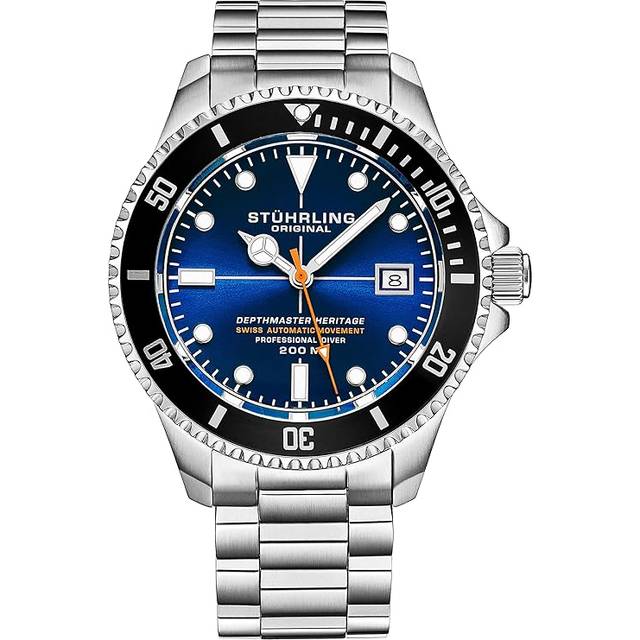 Stührling Swiss Movement Automatic Depthmaster 883H.03 - Herr - 42 mm - Analogt - Automatiskt - Mineralglas - Blue (22 mm)