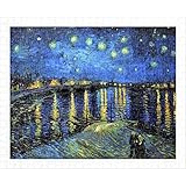 Pintoo 500 Piece Plastic Jigsaw Puzzle Gogh Starry Night on the Rhone Difficult for Adults No Pieces Click into Place [Van River] (31X38cm) [H1760]