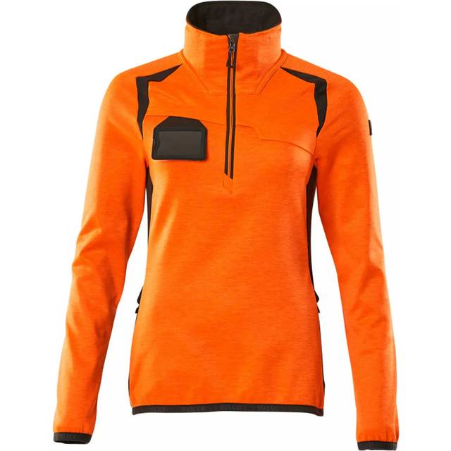 Mascot 19353-316 Women's Accelerate Safe Fleece Jumper with Half ZIP - Hi-vis Or - Hi-Vis Orange/Dark Anthracite