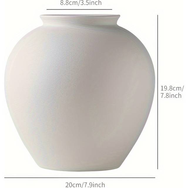TEMU Contemporary Ceramic Bud Vase, Round Flower Vase For Living Room Decor - Stylish Minimalist Centerpiece