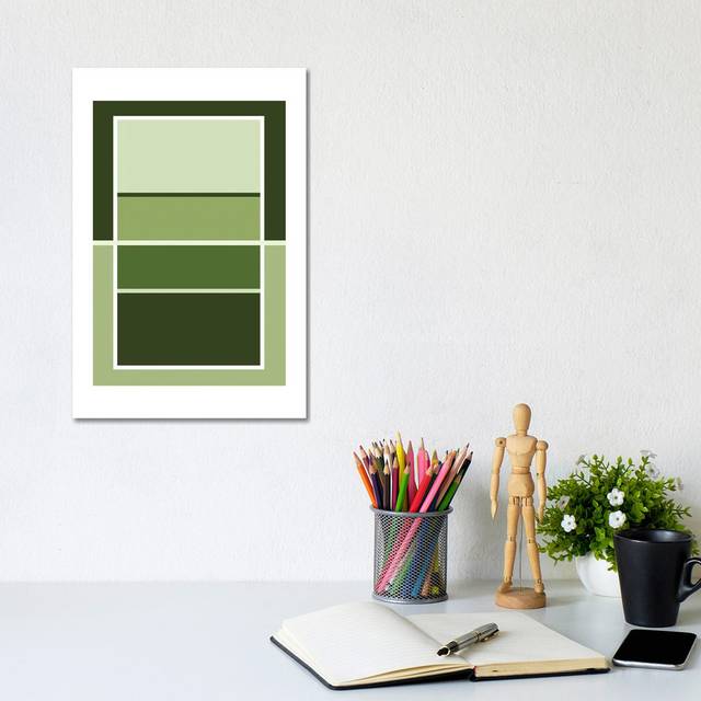 Volleyball Court In Green by Beth Bordelon - No Frame Gallery-Wrapped Canvas Giclée on Canvas - White;Cream;Celery;Olivine;Swamp Green (30.48cm H x 20.32cm W)