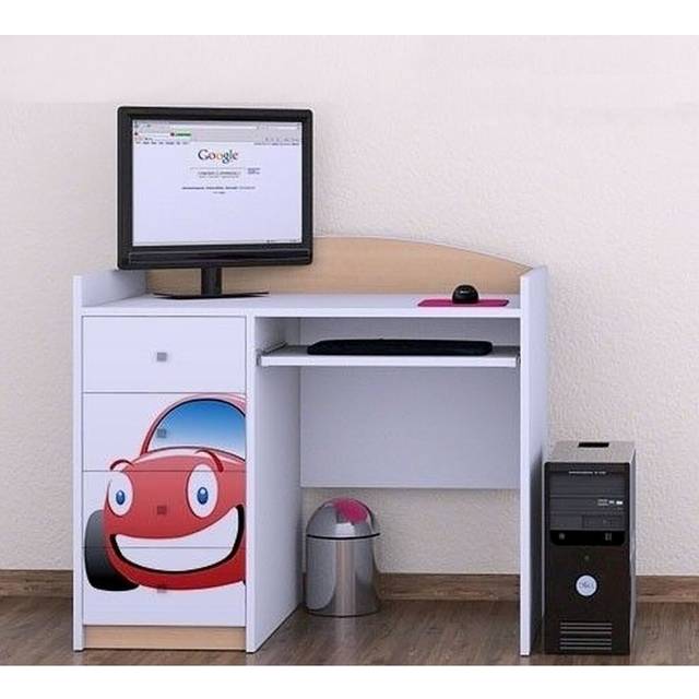 Branch Car 100cm W Computer Desk - Beige (85cm H X 100cm W X 60cm D)