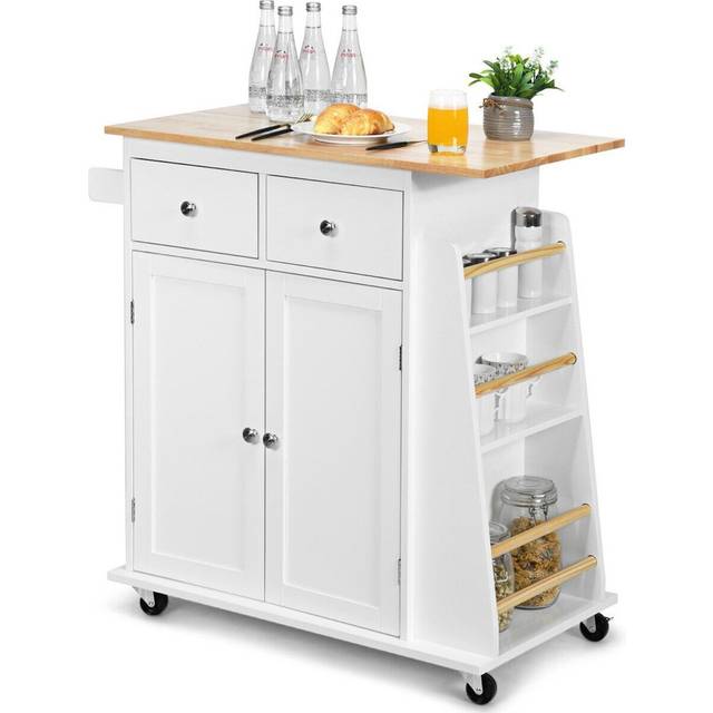 Jaque Kitchen Cart - White (90cm H X 80cm W X 17.72cm D)