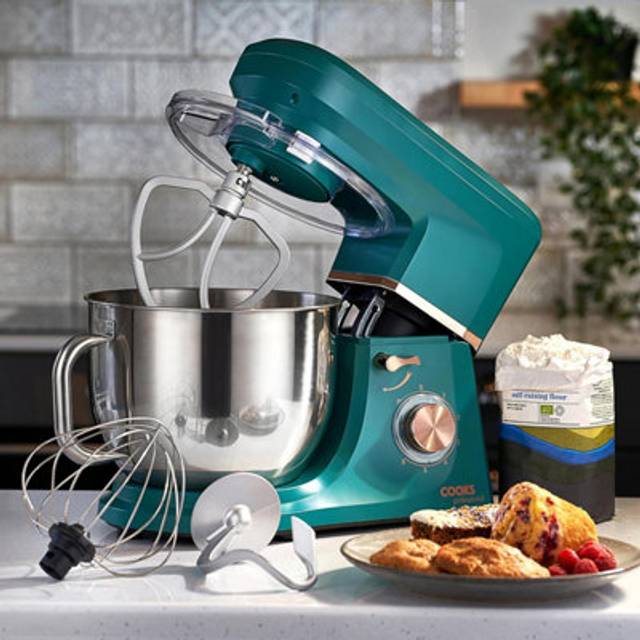 Cooks Professional Stand Mixer - Multi Speed 7L Mixing Bowl 1200W Teal And Copper, Multi