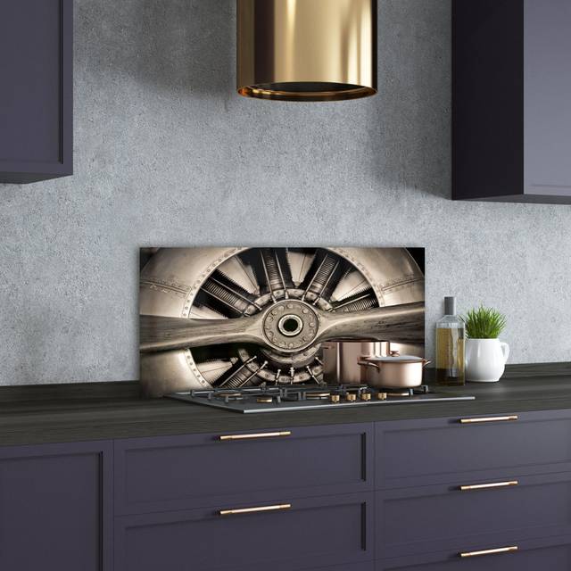 Splashback - Backsplash - Cooker Hob Wall Splashback - Kitchen Wall Panels - Heat Resistant - Toughened/Tempered Safety Real Glass - 100X50cm - Vehicl - Silver (Kitchen)