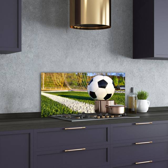 Splashback - Backsplash - Cooker Hob Wall Splashback - Kitchen Wall Panels - Heat Resistant - Toughened/Tempered Safety Real Glass - 100X50cm - Sport - Green (Kitchen)