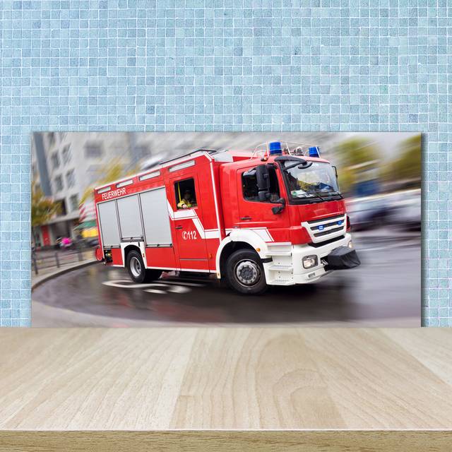 Splashback - Backsplash - Cooker Hob Wall Splashback - Kitchen Wall Panels - Heat Resistant - Toughened/Tempered Safety Real Glass - 100X50cm - Vehicl - Red (Kitchen)