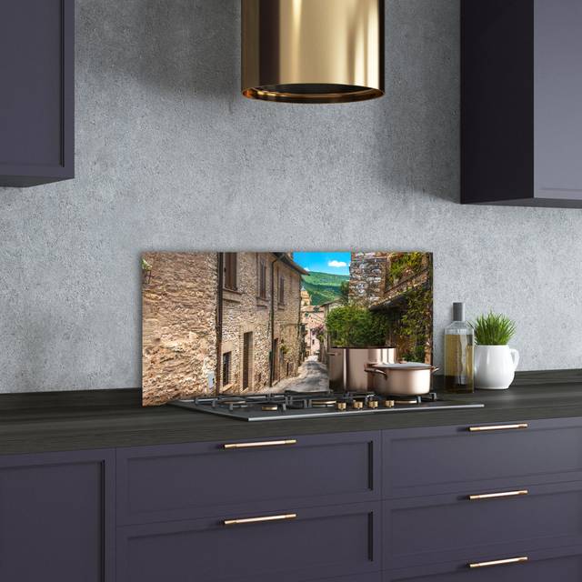 Splashback - Backsplash - Cooker Hob Wall Splashback - Kitchen Wall Panels - Heat Resistant - Toughened/Tempered Safety Real Glass - 100X50cm - Sights - Beige (Kitchen)
