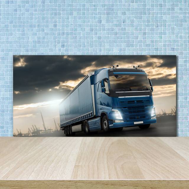 Splashback - Backsplash - Cooker Hob Wall Splashback - Kitchen Wall Panels - Heat Resistant - Toughened/Tempered Safety Real Glass - 100X50cm - Vehicl - Blue;Blue (Kitchen)