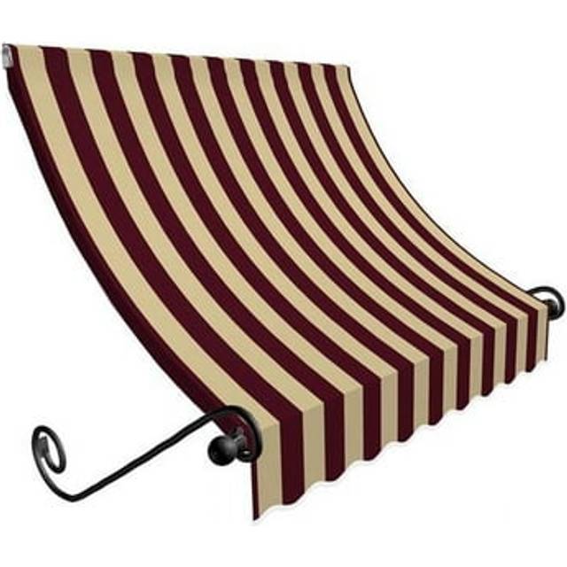 Awntech CH22-US-6BT 6.38 ft. Charleston Window & Entry Awning, Burgundy & Tan - 31 x 24 in.
