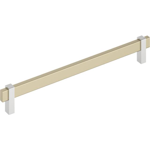 Amerock Mulino 10-1/16 inch (256mm) Center-to-Center Golden Champagne/Polished Chrome Cabinet Pull  BP36726BBZ26