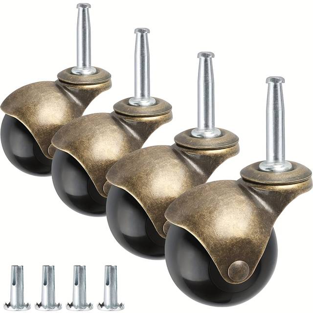 TEMU 4pcs 2 Vintage Antique Swivel Caster Wheels - Furniture, Sofa, Chair & Cabinet!