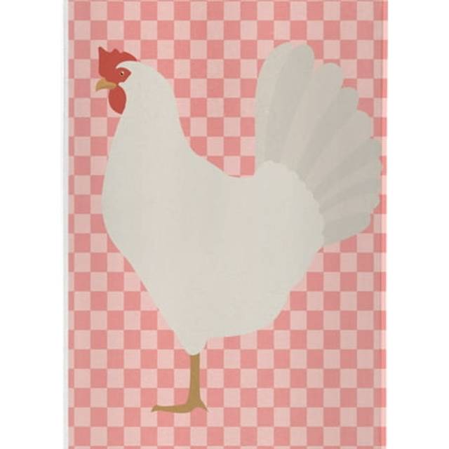 Caroline's Treasures Leghorn Chicken Pink Check Decorative Can Hugger  Slim  Multicolor
