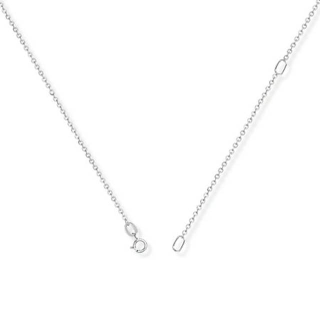 Jewelco London 9ct White Gold - Convertible Fine Trace - Pendant Chain Necklace - 1.05mm gauge - CNNR02912L - Silver