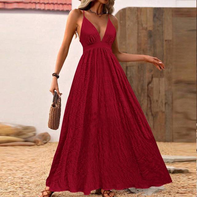 Breezaya Wrap Backless Vacation Casual Casual - Modern Casual Dress