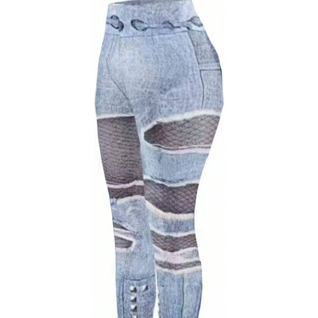 SHEIN Full Pattern Elastic Waist Skinny Casual Pants