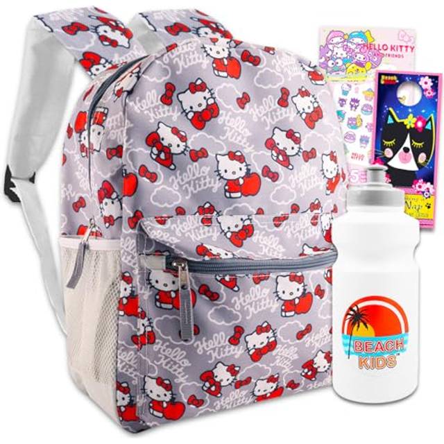 Hello Kitty Backpack Set - Hello Kitty School Bag  Tattoos  Water Bottle & More | Hello Kitty School Supplies