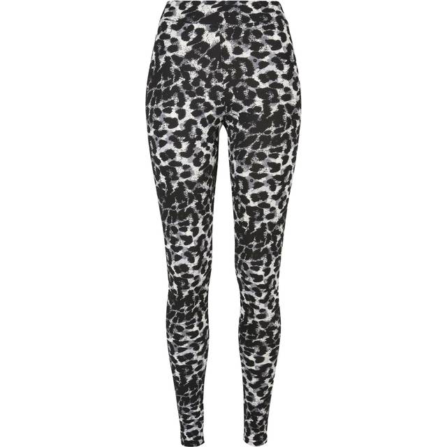 Urban Classics Leggings - Ladies Soft AOP Leggings - S 5XL - f&#xF6;r Dam - leopard