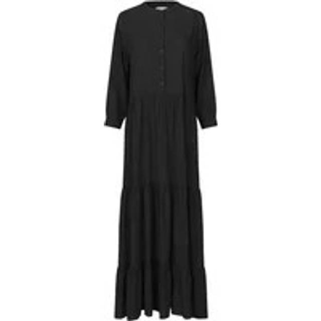 Lollys Laundry, Klänning, Dam, 2Xl, Svart Maxiklänning med Volanger - black (2XL)