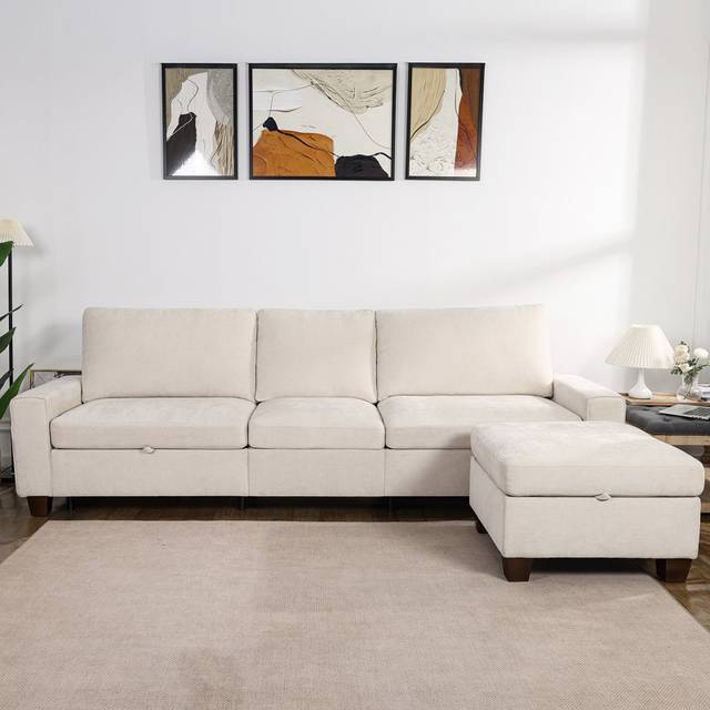 Latitude Run W112470569 Beige Sofa 112 3 Seater