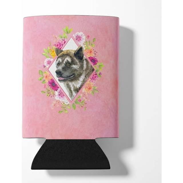 """""Caroline's Treasures CK4113CC Akita Pink Flowers Can or Bottle Hugger cold-beverage-koozies  12 oz  Multicolor"""""