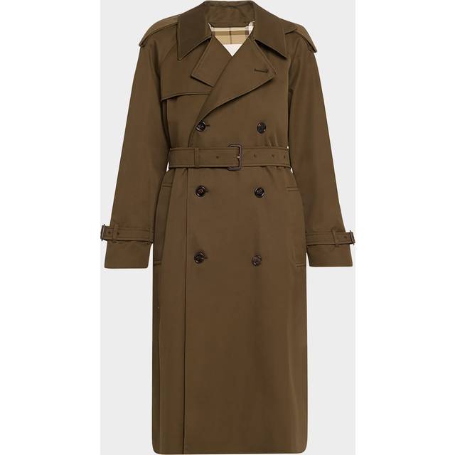 Burberry Cotton gabardine trench coat - green (UK 10)