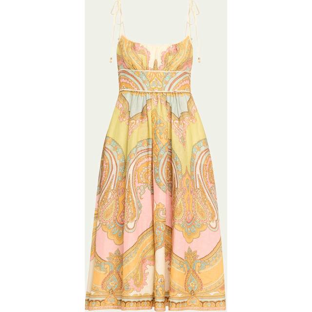 Maxine Picnic Midi Dress - GOLD PAISLEY - 4