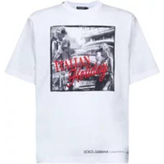 Dolce & Gabbana, T-Shirts, male, White, 2XL, Logo T-shirt