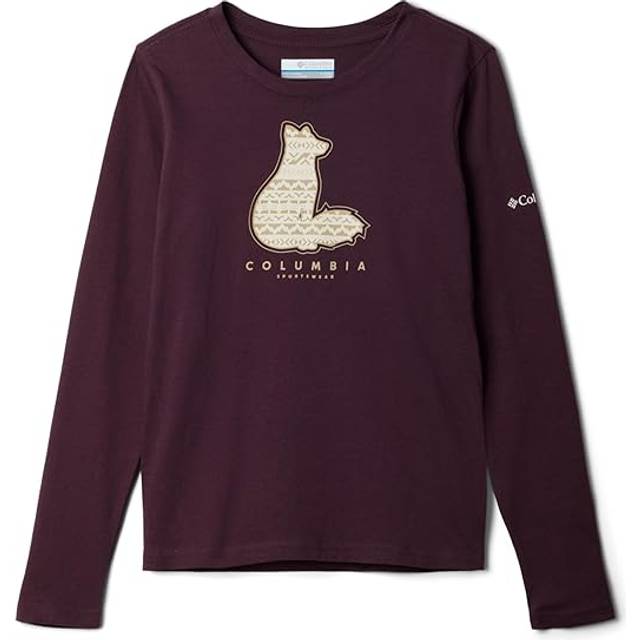 Columbia Junior Hazeldel Hill Long Sleeve Graphic T-Shirt - Moonvista - Foxy / YM 10-12Yr