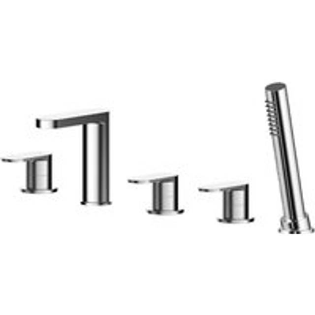 Binsey 5-Hole Pillar Mounted Bath Shower Mixer Tap - Chrome - Nuie