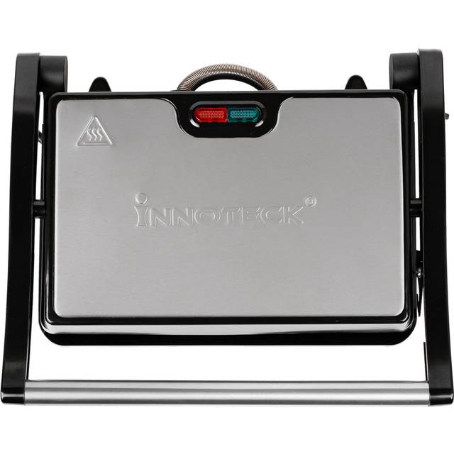 TEMU Innoteck Kitchen Pro & Health Grill - 750w, Handle, Plates, Light Indicators, Floating Hinge Lid, Lock For Upright Storage, Easy Clean & Space-saving Design