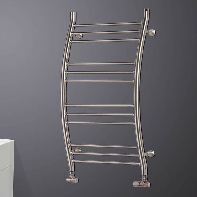 Blaine Vertical Curved Towel Rail - Polished (90cm H X 50cm W X 13cm D)