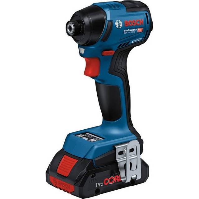 Bosch Professional 18V System sladdlös slagskruvdragare GDR 18V-220 C (upp till 3 400 v/min, vridmoment 220 Nm, borstlös motor utan batterier och laddare, inkl. 1 x bältesklämma, 1 x bitshållare)