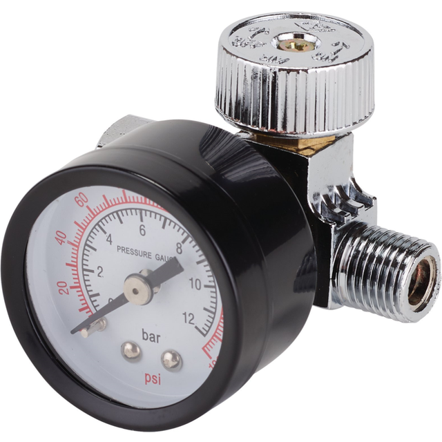 Draper 28379 1/4" BSP On-Gun Air Regulator and Gauge, 180psi