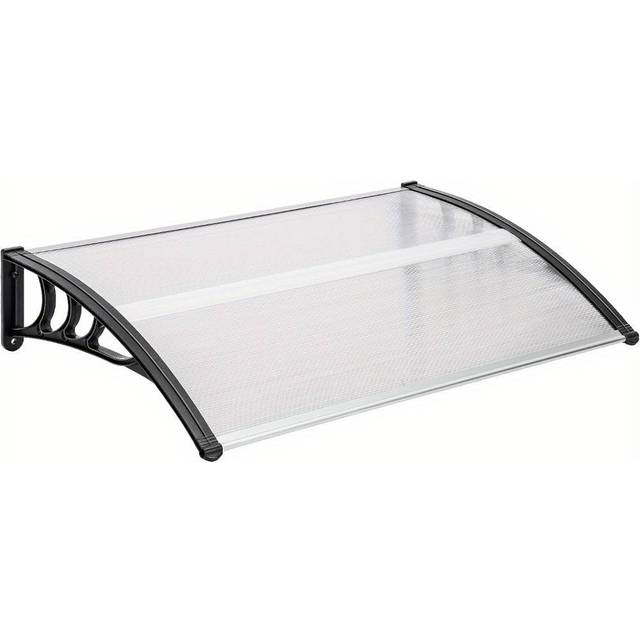 TEMU Door 120 X 80 X 23 Cm Waterproof Front Door Rain Shelter Front Back Garden Balcony Awning Front Door Window Shade Canopies (black)
