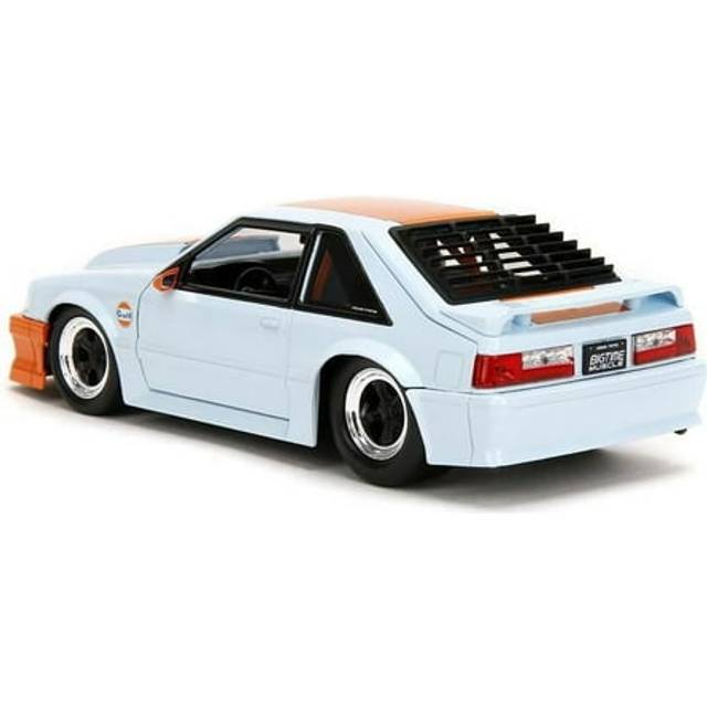 1989 Ford Mustang GT "Gulf Oil" Light Blue with Orange Stripe "Bigtime Muscle" Series 1/24 Diecast Model Car by Jada