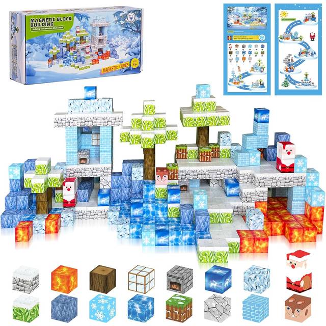 ITEFDTUTNE Magnetic Blocks - 110PCS Magnets Building Blocks World Set for Kids Ages 3-5 5-7 8-12  Magnetic Tiles Magnetic Block Game Preschool Toys fo
