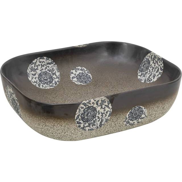 vidaXL Countertop Basin Multicolour Rectangular 48x37.5x13.5 cm Ceramic - Brown
