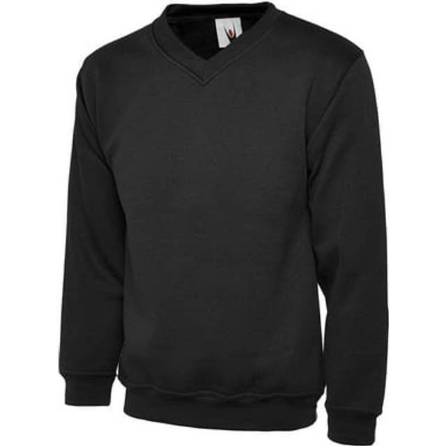 Uneek Premium V-Neck Sweatshirt UC204 Black S Colour: Black, Size: S