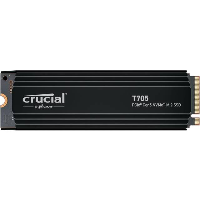 Crucial T705 4TB PCIe Gen5 NVMe M.2 Intern Gaming SSD med Premium Kylfläns, Upp till 14.100MB/s, PCIe 4.0 kompatibel, Microsoft DirectStorage, Solid State Drive - CT4000T705SSD5