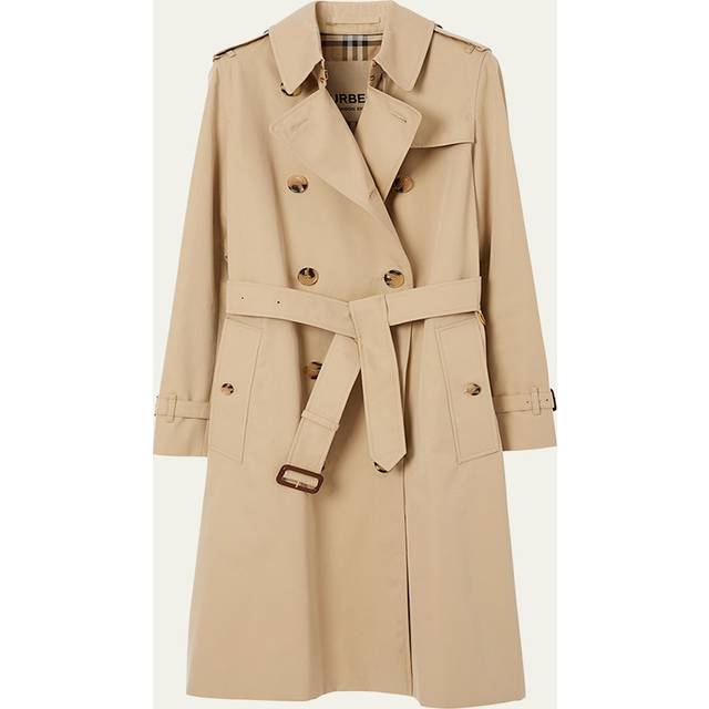 Burberry "Kensington" Double-Breasted Trench Coat - Beige - 4 UK