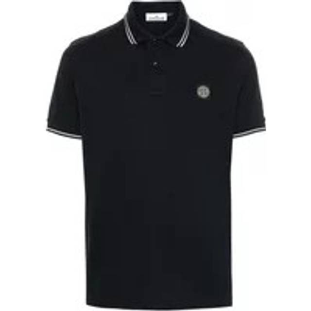 STONE ISLAND | Blue stretch piqué logo patch polo shirt | Man | XXL - blue (XXL)