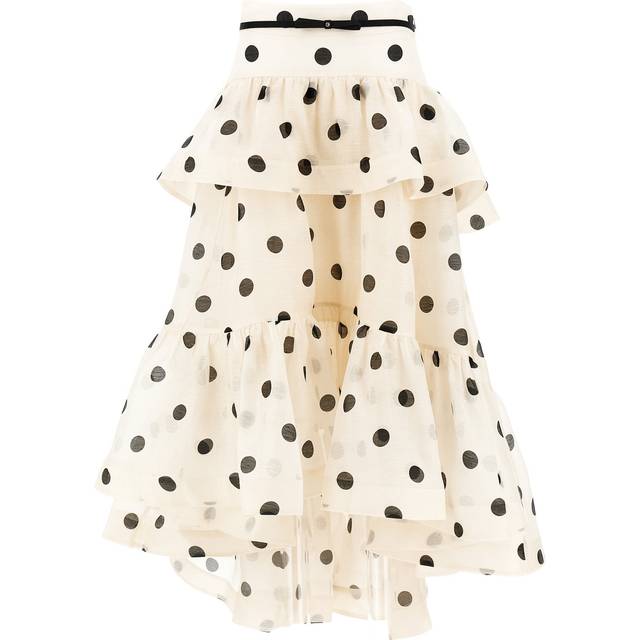 Zimmermann Crush polka-dot linen and silk maxi skirt