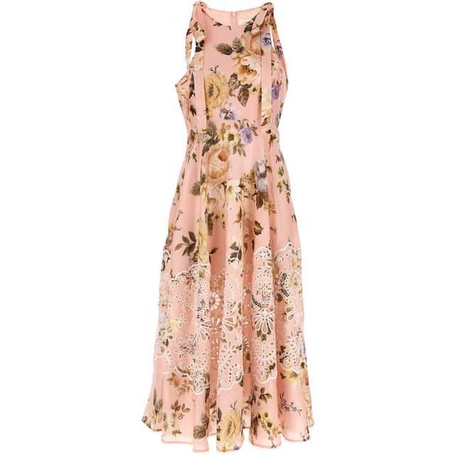 Zimmermann Acacia broderie anglaise linen midi dress - pink (UK 12)