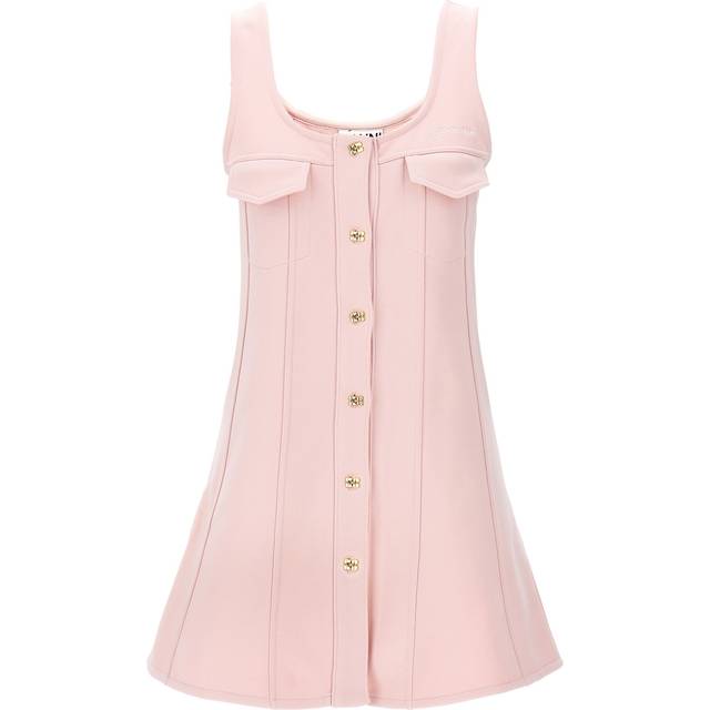GANNI Pink Button-Up Minidress - 868 Chalk Pink - S